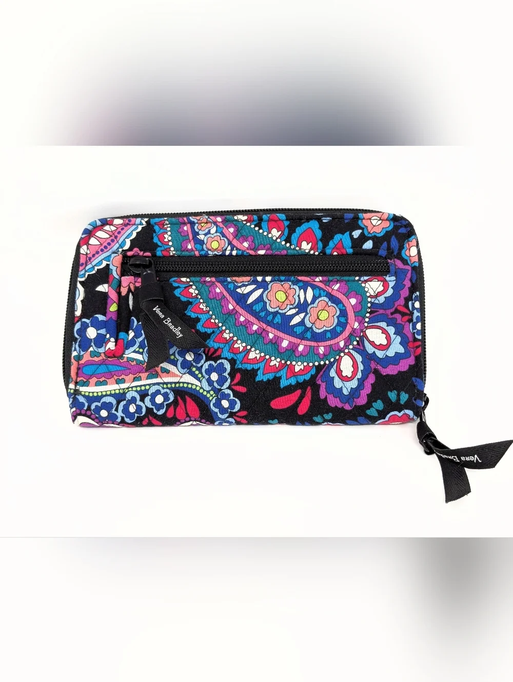Vera Bradley Black Multicolor Paisley Multi Turn-Lock Wallet - Picture 2 of 12